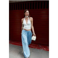 Stradivarius Ruched halter top with neck tie Ecru L | Stradivarius (UK)