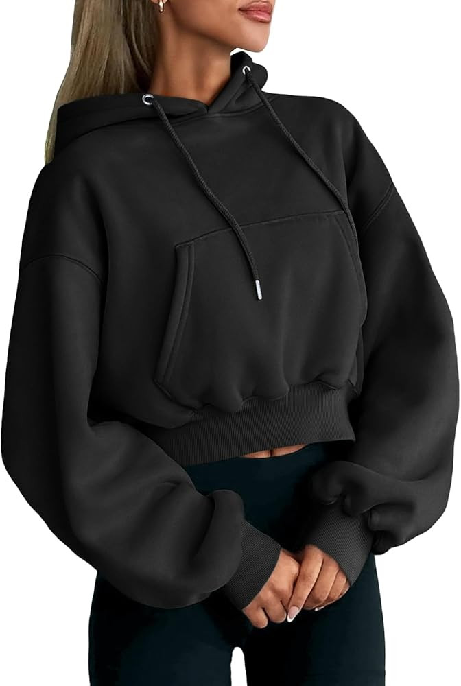 Trendy Queen Womens Cute Cropped Hoodies Y2k Long Sleeve Sweatshirts Fall Fashion Outfits Winter ... | Amazon (US)