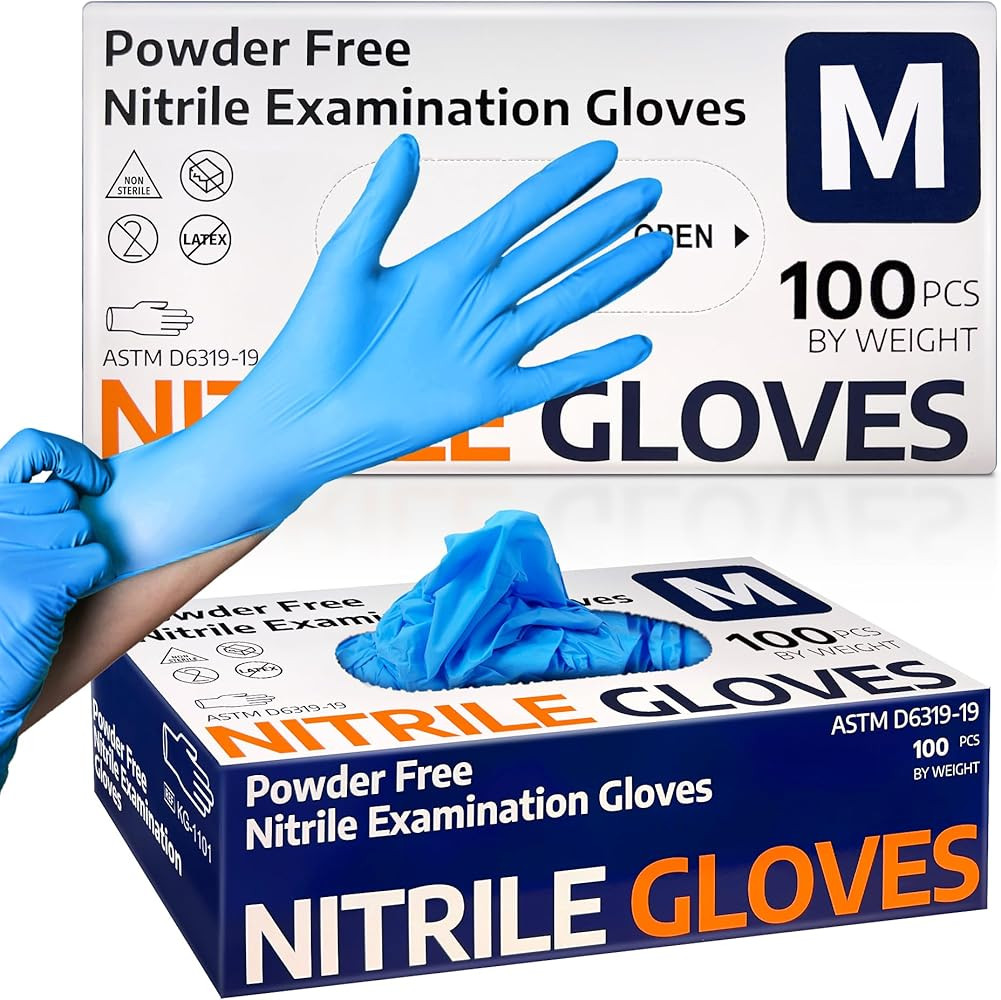 Medical Nitrile Exam Gloves, Latex-Free & Powder-Free Non-Sterile Food Safe Cleaning Disposable G... | Amazon (US)