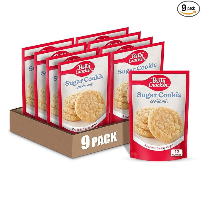 Betty Crocker Sugar Cookie Mix, Makes twelve (12) 2-inch Cookies, 6.25 oz. (Pack of 9) | Amazon (US)