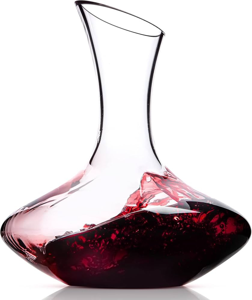Wine Decanter – Hand-Blown Crystal Wine Carafe – Full Bottle Red Wine Pitcher – Elegant Mod... | Amazon (US)