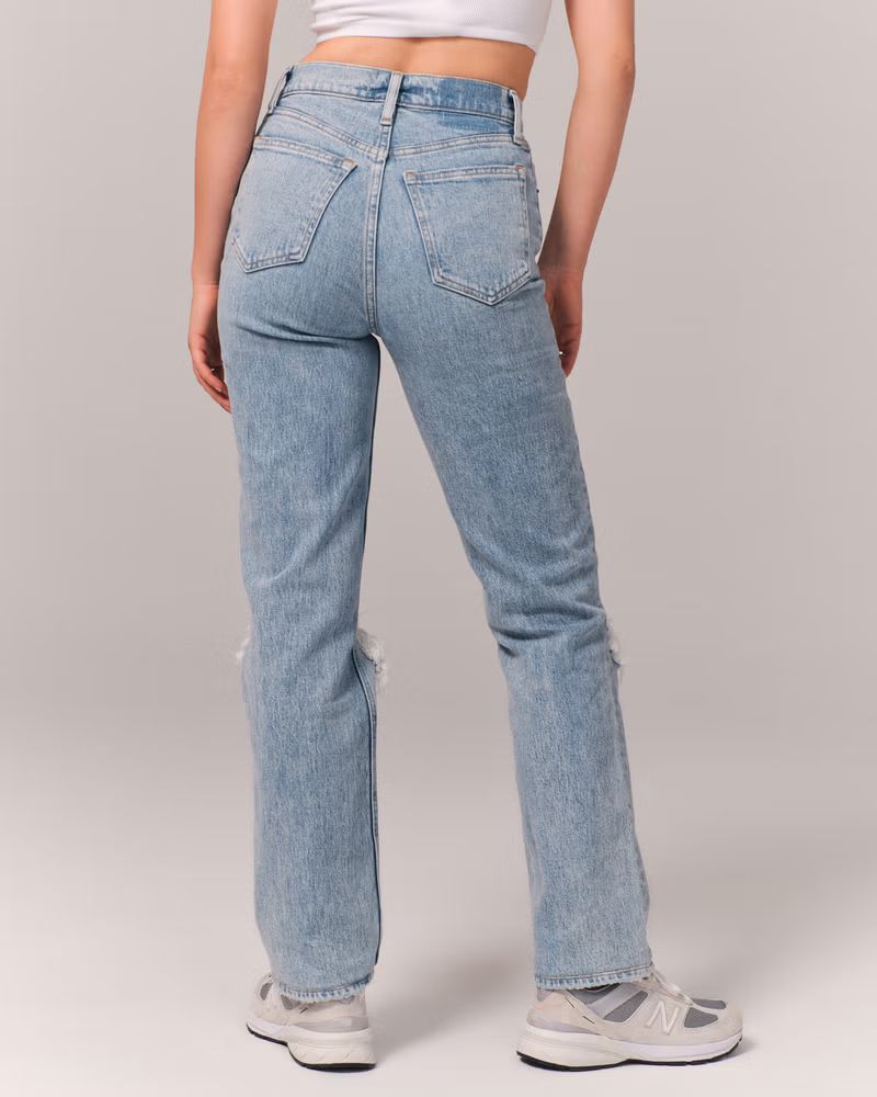 Women's 90s Ultra High Rise Straight Jeans | Women's Bottoms | Abercrombie.com | Abercrombie & Fitch (US)