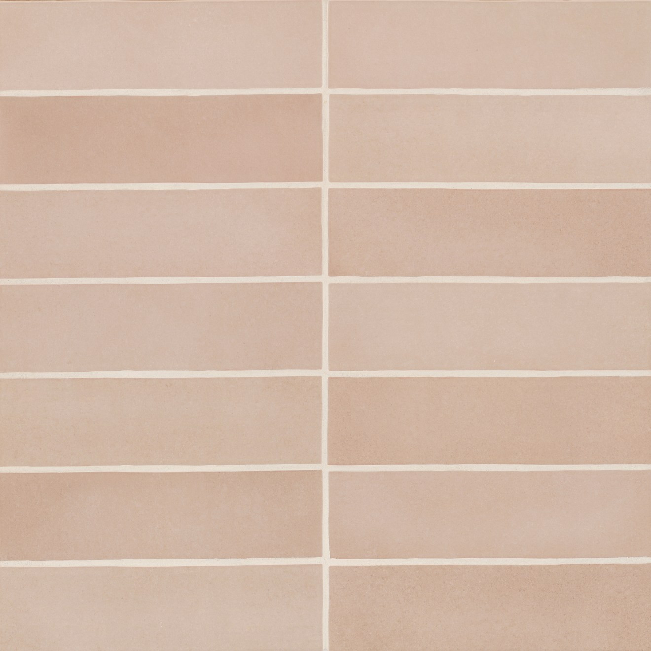 Makoto 2.5" x 10" Matte Ceramic Wall Tile in Momoiro Blush | Bedrosians Tile & Stone