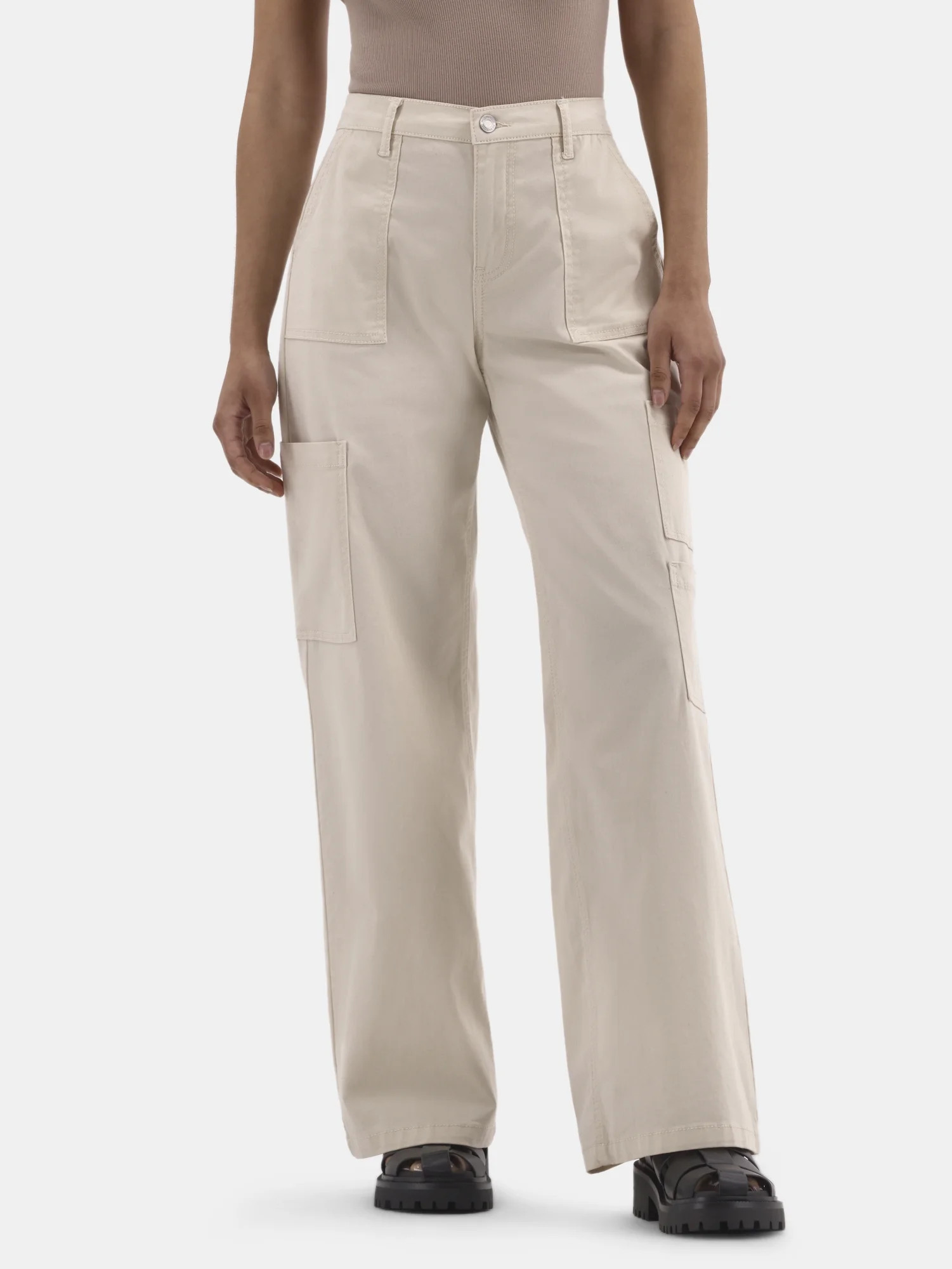 No Boundaries Wide Leg Cargo Pants, 31.5'' Inseam, Women's | Walmart (US)