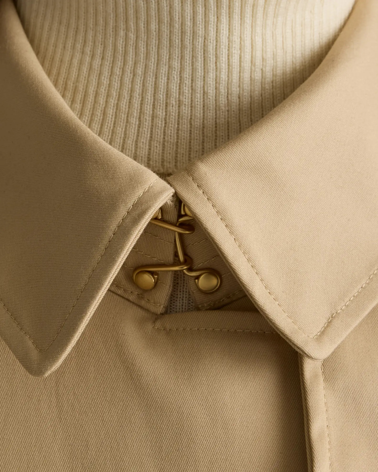 Comfort Stretch Long Trench Coat in Light Khaki | Quince