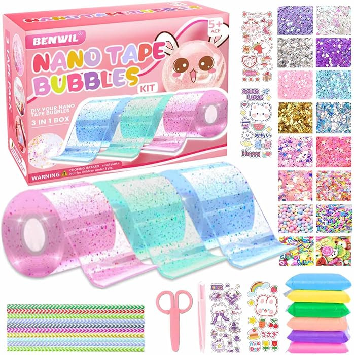 Nano Tape Bubble Kit for Kids, Squishy Making Maker Kit, Birthday Gifts for 4 5 6 7 8 9 10 Year O... | Amazon (US)