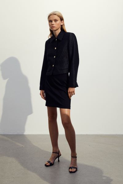 Textured Jacket - Black - Ladies | H&M US | H&M (US + CA)