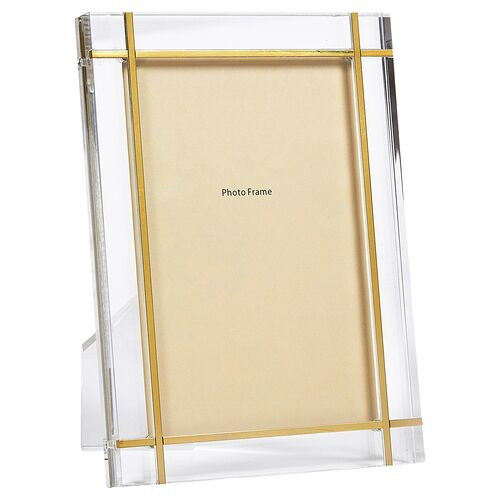 Lucite Gold Inlay Picture Frame, Gold | One Kings Lane