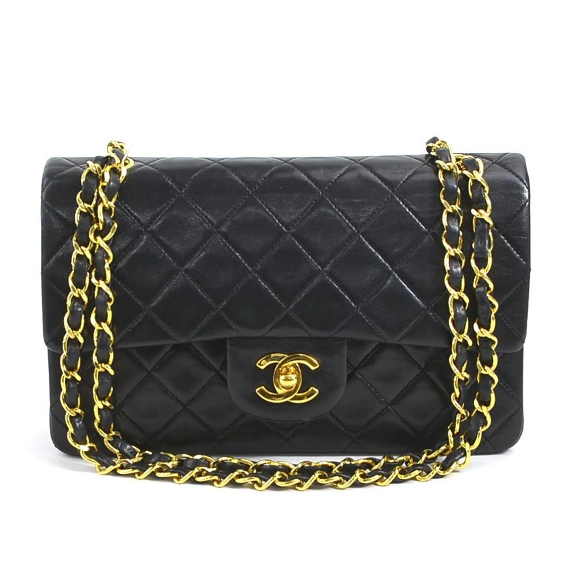 Pre-Owned CHANEL Shoulder Bag Matelasse Double Flap Leather/Metal Black/Gold Women's e58466g (Goo... | Walmart (US)