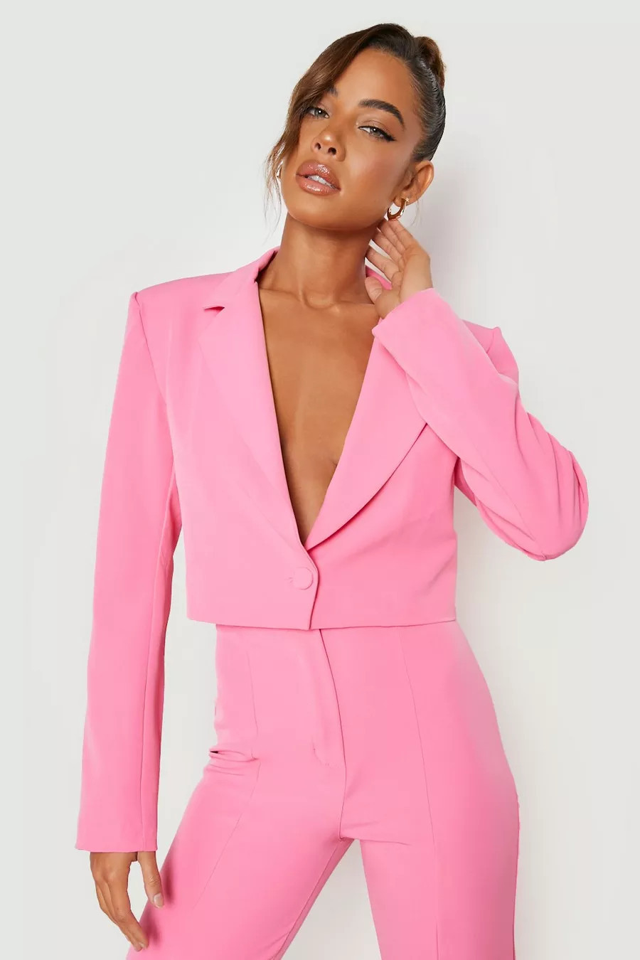 Tailored Cropped Blazer | Boohoo.com (US & CA)