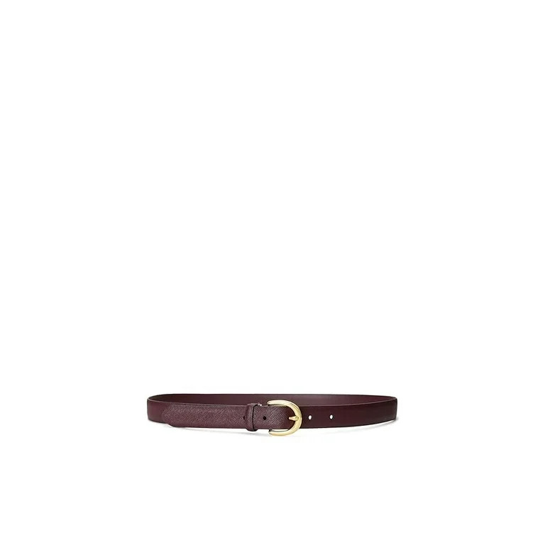 Lauren Ralph Lauren Charm Crosshatch Leather Belt, Vintage Burgundy, Large | Walmart (US)