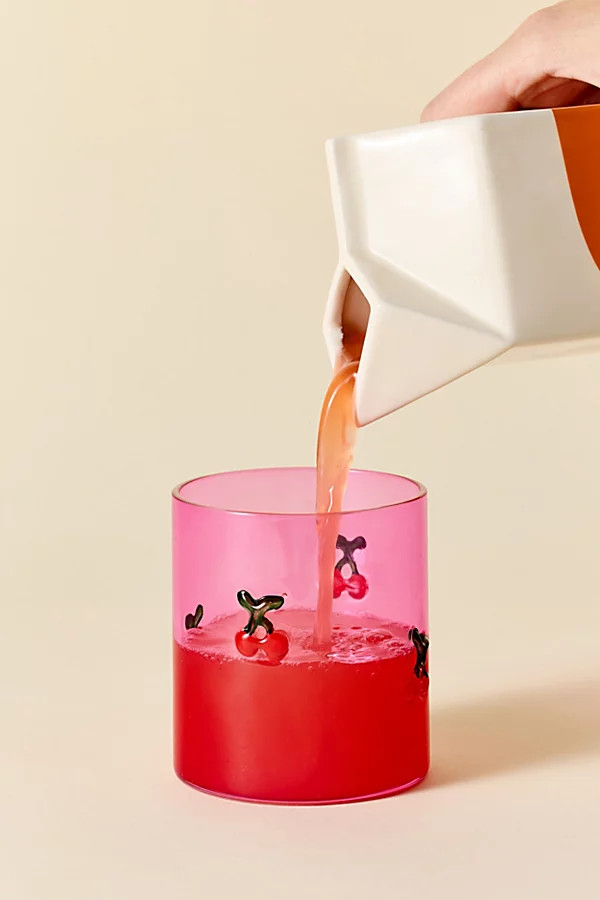 Cherry Icon Juice Glass in Cherry at Urban Outfitters | Urban Outfitters (US and RoW)
