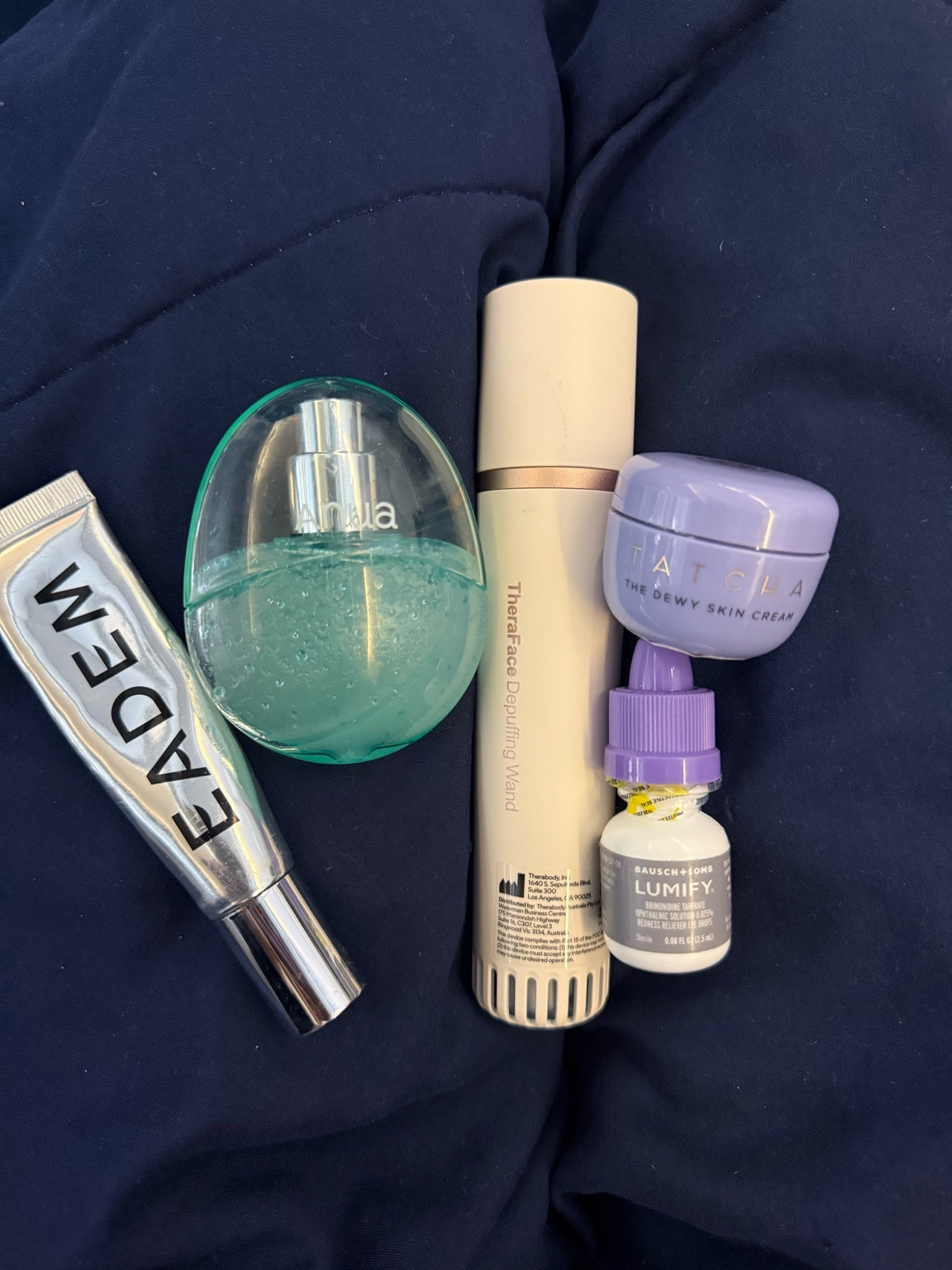 My in flight must haves! 
Therawand depuffs and feels so good! Eadem lip balm is the only thing that softens and isn’t sticky. Tatcha mini dew moisturizer to fix dry airplane skin, Lumify eye drops are legit magic, and Anua face spray gives you glass skin!

#LTKselfcare #LTKTravel #LTKBeauty