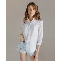 Women Loose Fit Classic White Linen Shirt, 100% Top, Summer Blouse, Button Down Formal Organic Cloth | Etsy (US)