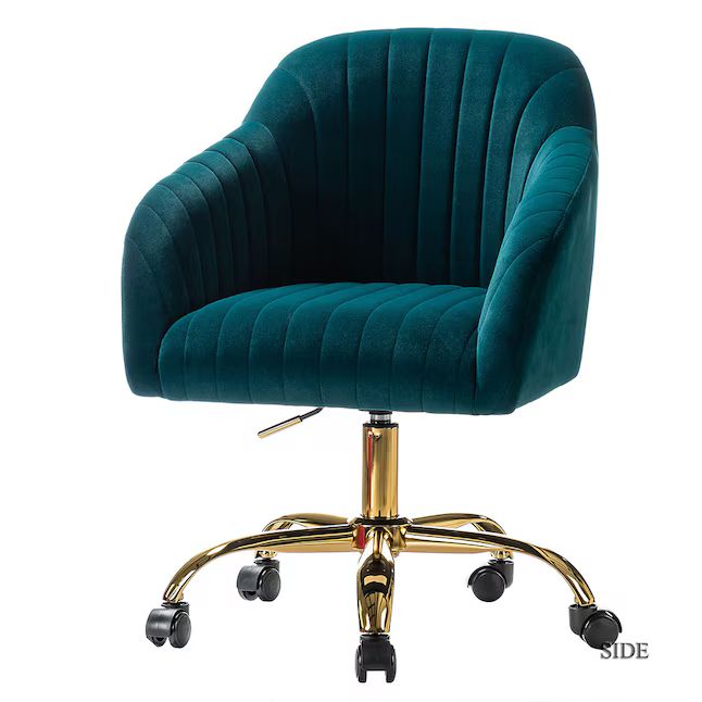 14 Karat Home Teal Contemporary Ergonomic Adjustable Height Swivel Executive Chair with Fixed Arm... | Lowe's