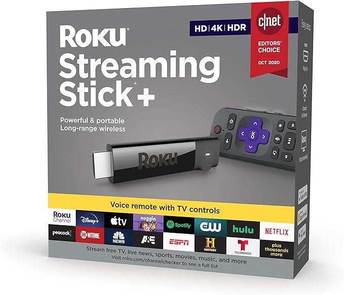 Roku Streaming Stick+ | HD/4K/HDR Streaming Device with Long-range Wireless and Roku Voice Remote... | Amazon (US)