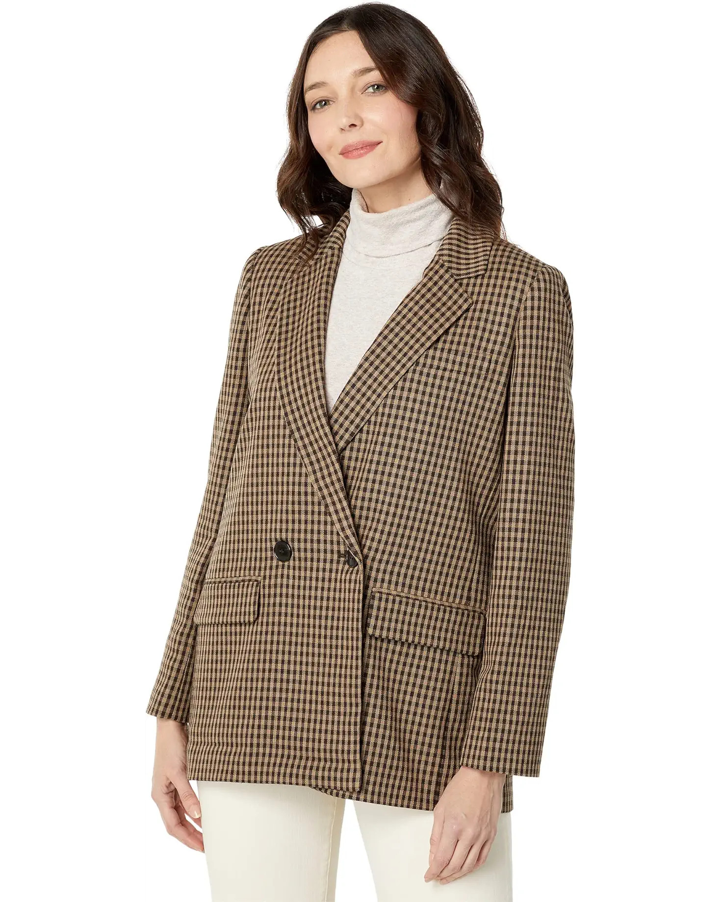 Caldwell Double-Breasted Blazer Kyran Mini Check | Zappos