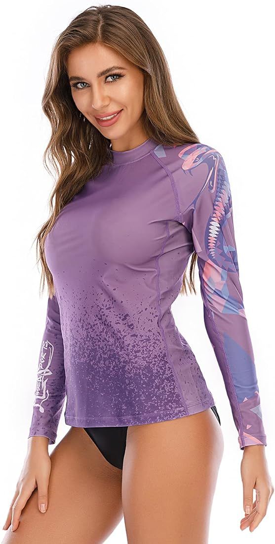 ADOREISM Women's Rash Guard Long Sleeve Quick Dry Swimsuit Top for Swimming Surfing Running | Amazon (CA)