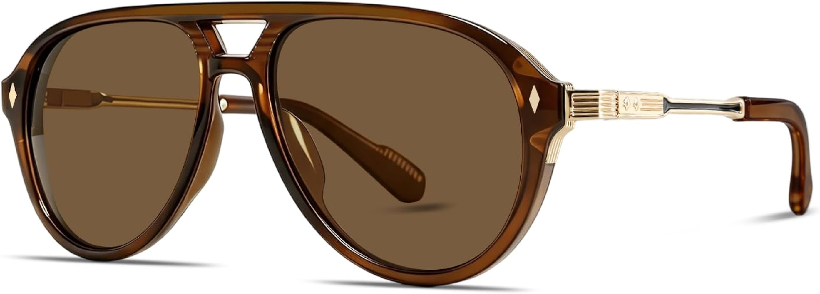 GUVIVI Retro Gold Aviator Sunglasses for Men Women Tangle Free | Amazon (US)