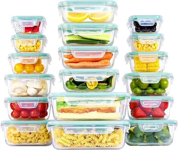 Vtopmart 18Pack Glass Food Storage Containers with Lids, Meal Prep Containers, Airtight Lunch Con... | Amazon (US)
