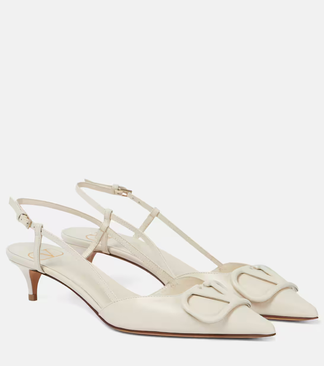 VLogo leather slingback pumps | Mytheresa (UK)