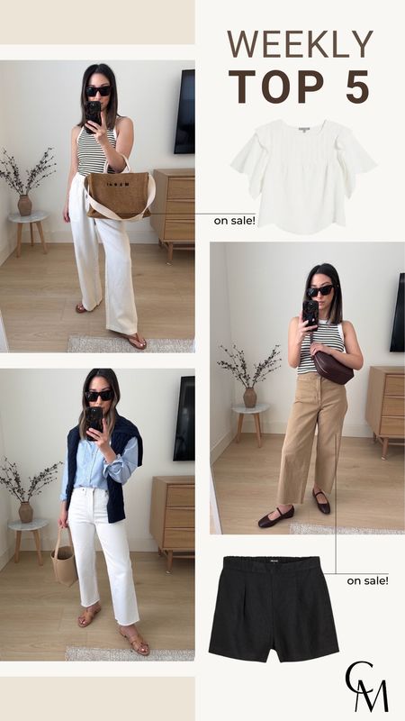 Weekly top 5. Weekly bestsellers. 

Most on sale! 

Jeans, petite style, shorts, spring outfits, summer outfits, white tops 

#LTKxMadewell #LTKFindsUnder100 #LTKSaleAlert