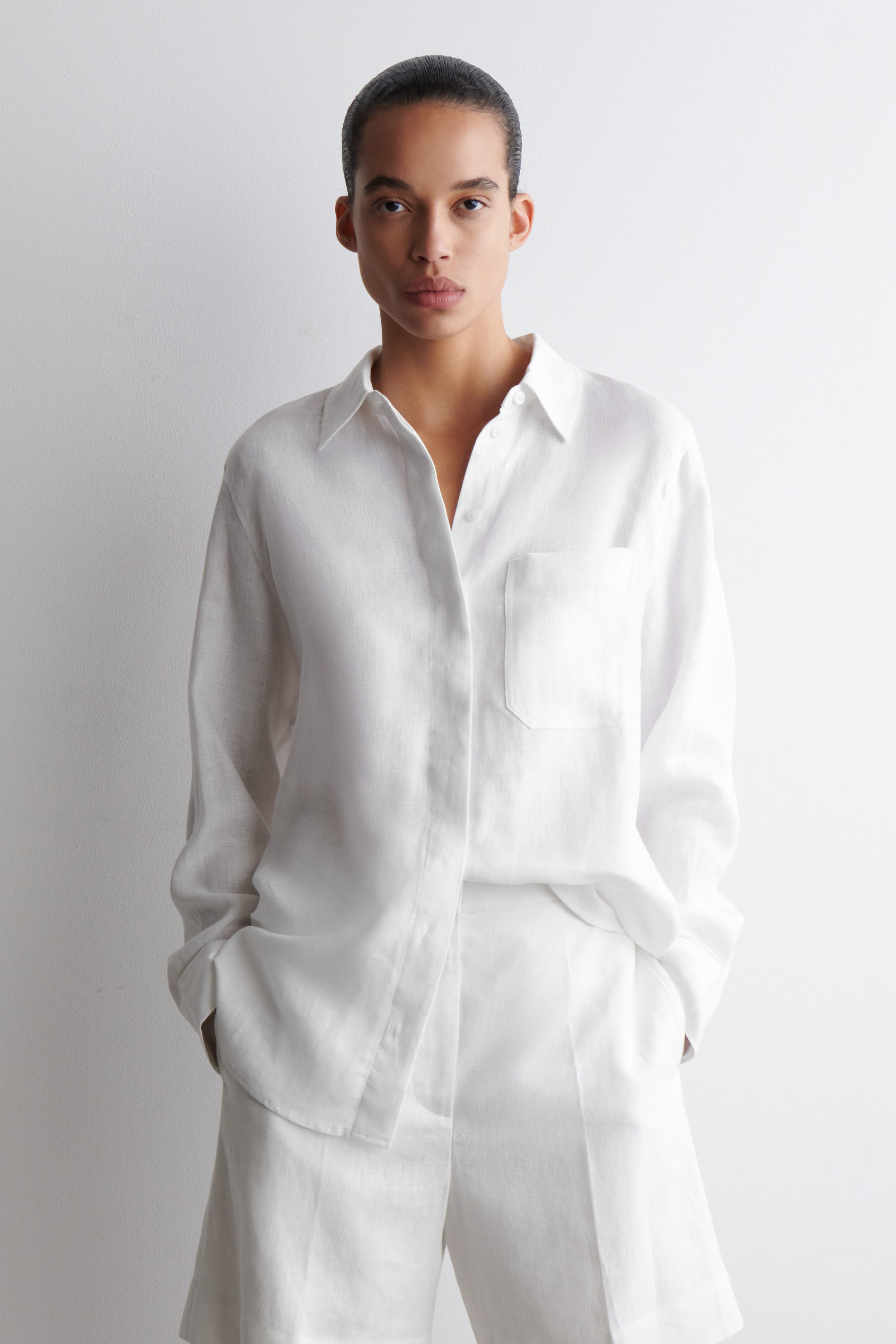 OVERSIZED LINEN SHIRT - WHITE | COS | COS (EU)