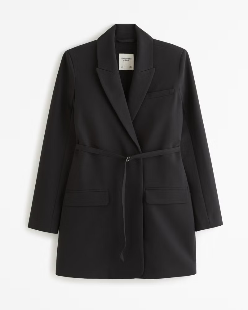 Abercrombie & Fitch Women's Side-Tie Blazer Mini Dress in Black - Size XS | Abercrombie & Fitch (US)