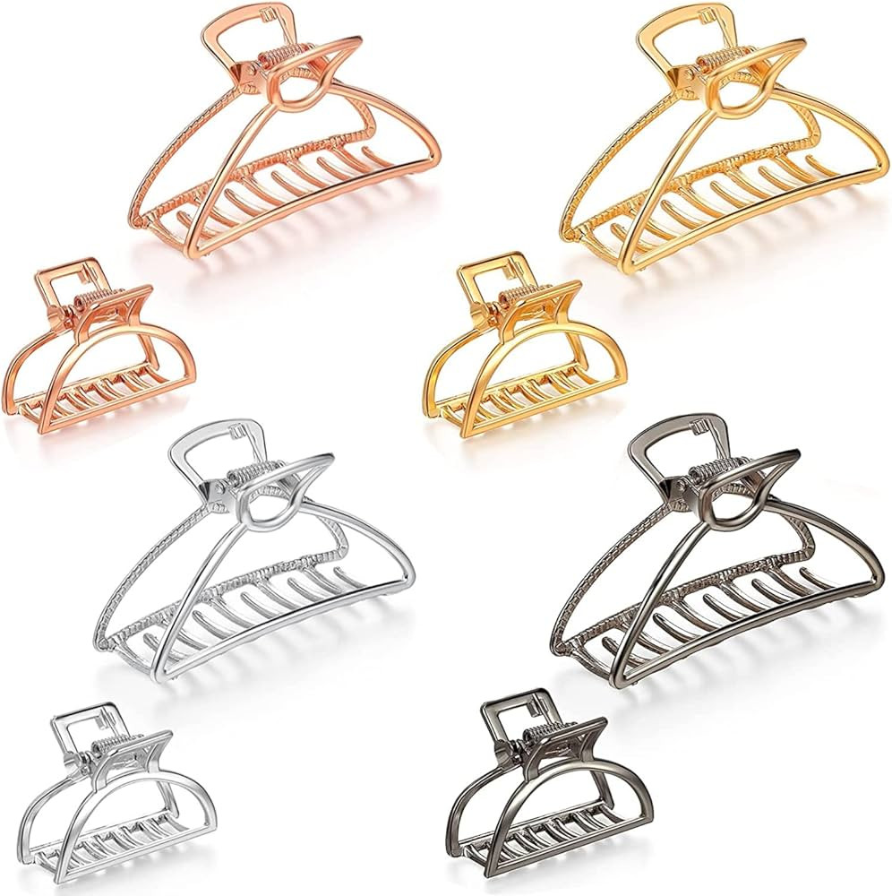 8 Pieces Metal Hair Claw Clips Set, Includes 3 Inches Large Size Hair Catch Barrette Jaw Clamp an... | Amazon (US)