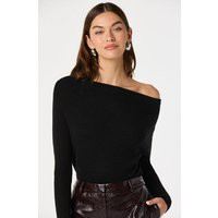ASTR the Label | One Shoulder Ribbed Knit Top in Black | Size M | ASTR The Label (US)