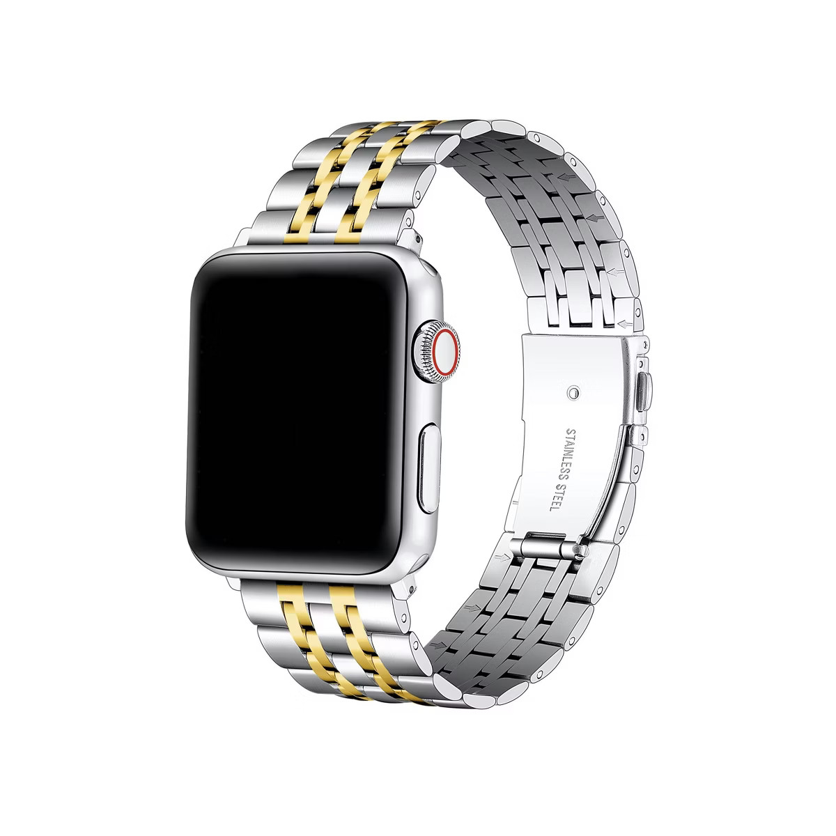 Posh Tech Stella Stainless-Steel Link Band for Apple Watch - Silver/Gold | Target