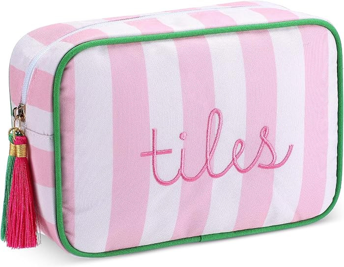 Mahjong Tile Bag with Zipper, Striped Embroidered Mahjong Storage Pouch Mah Jong Bags for Tiles B... | Amazon (US)