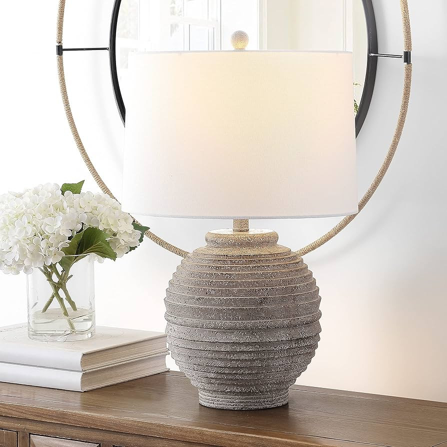 SAFAVIEH Lighting Collection Pendri Modern Rustic Industrial Farmhouse Grey 24-inch Bedroom Livin... | Amazon (US)