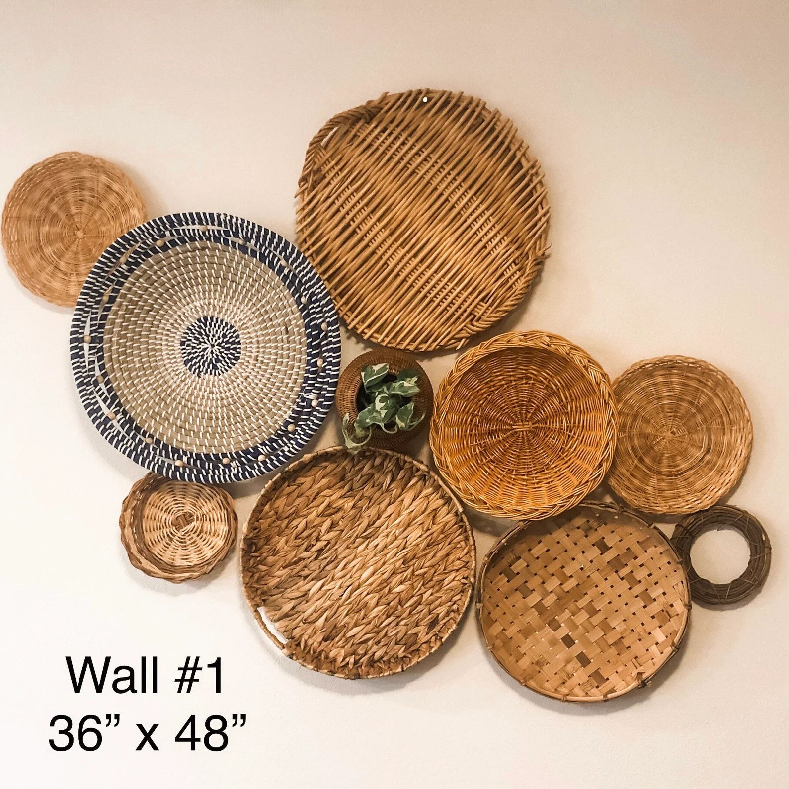 Basket Wall Collection #1 - 10 Round Baskets | Etsy (US)