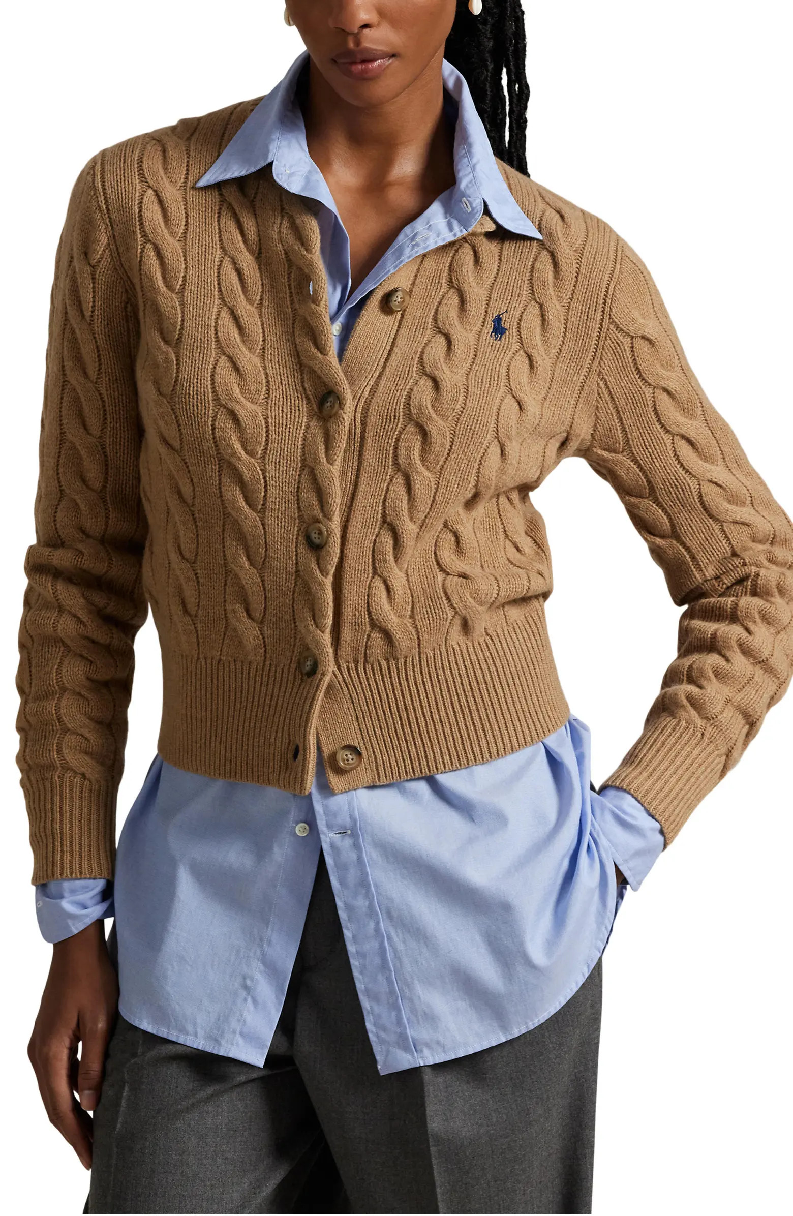 Polo Ralph Lauren Cable Knit Wool & Cashmere Cardigan | Nordstrom | Nordstrom