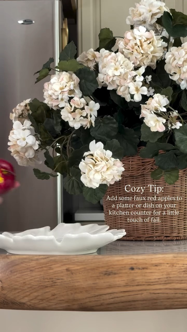 Cozy Tip: Add some faux red apples to a platter or dish on your kitchen counter for a little touch of fall.

#LTKHome #LTKSeasonal