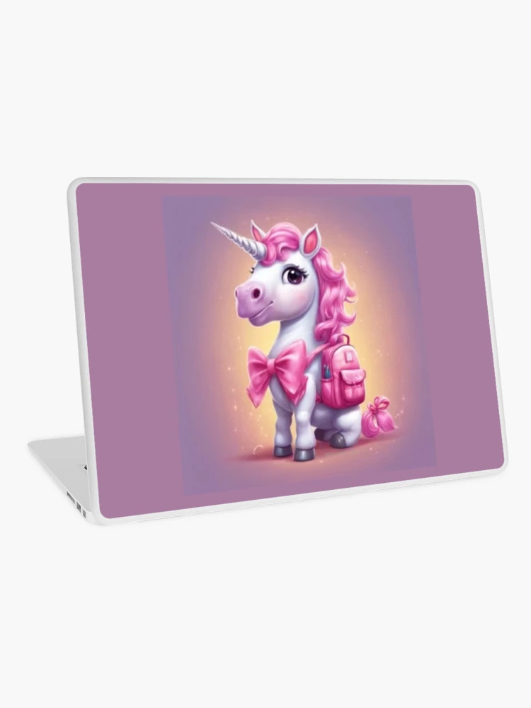 Unicorn with a pink backpack  Laptop Skin | Redbubble (US)