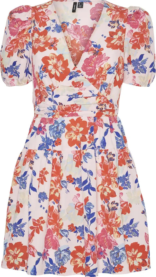 VERO MODA Remi Floral Short Sleeve Dress | Nordstrom | Nordstrom