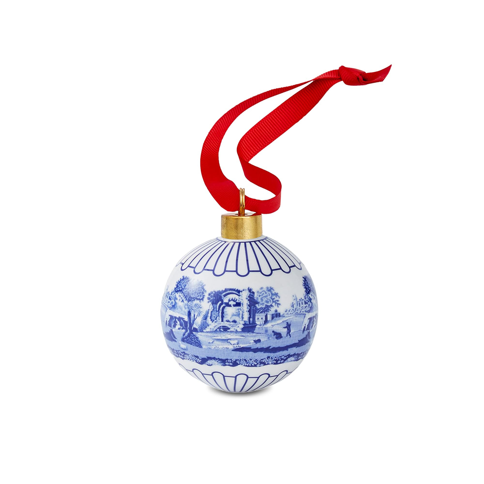 Spode Blue Italian Christmas Bauble - Full Scene Ornament with Classic Blue & White Porcelain Des... | Amazon (US)
