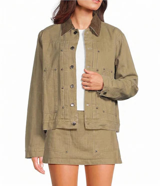 Bailey Rose Button Front Cord Collar Jacket -  M | Dillard's