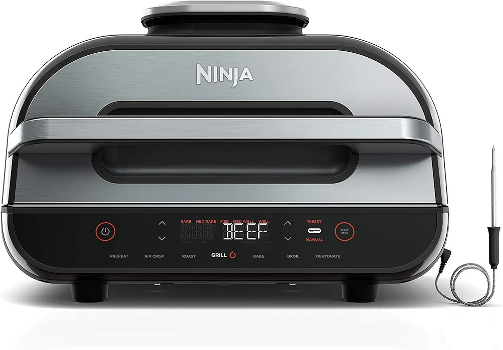 Ninja FG551 Foodi Smart XL 6-in-1 Indoor Grill with Air Fry, Roast, Bake, Broil & Dehydrate, Smar... | Amazon (US)