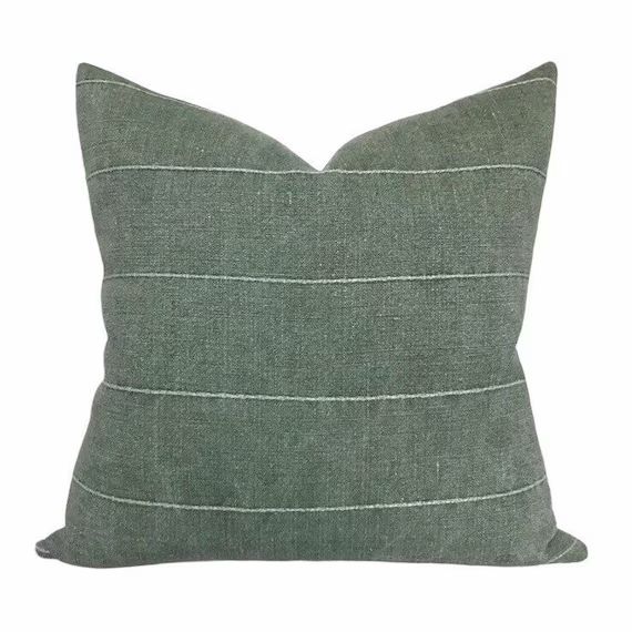 Green Vintage Pillow Cover // Farmhouse Decor Pillow // Gage | Etsy | Etsy (US)