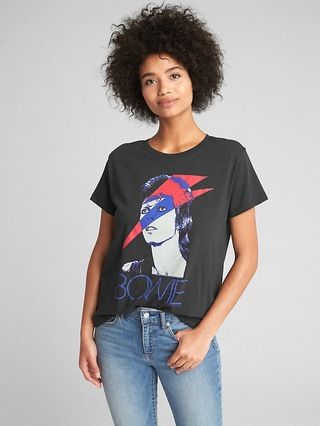 Gap Womens Graphic Short Sleeve Crewneck T-Shirt True Black Size L | Gap US
