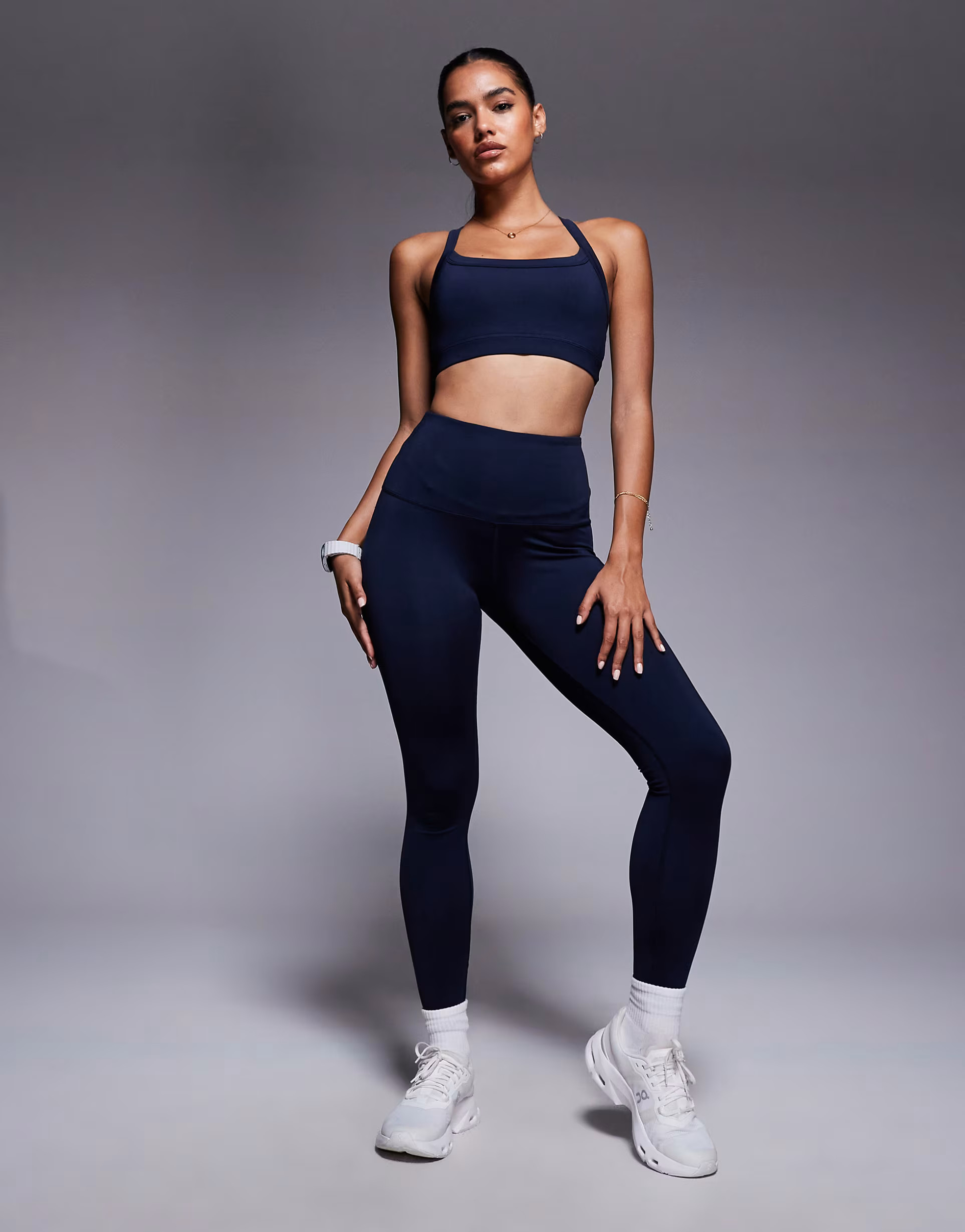 4505 Icon active bum sculpt high waist gym legging with inner pocket in deep navy | ASOS (Global)