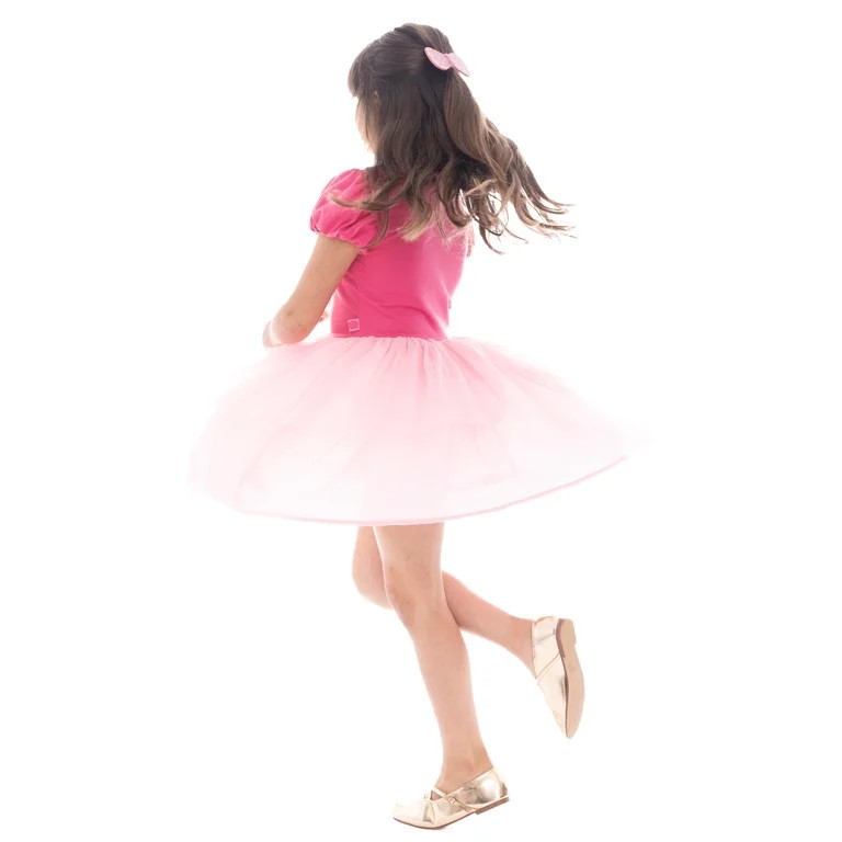 Disney Princess Girls Sleeping Beauty Aurora Cosplay Dress with Puff Sleeves, Sizes 4-12 | Walmart (US)