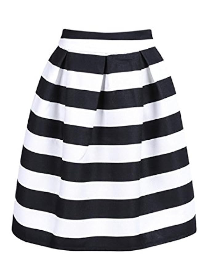 CHOiES record your inspired fashion Women's Color Block Houndstooth Print High Waist Pleated Skater  | Amazon (US)