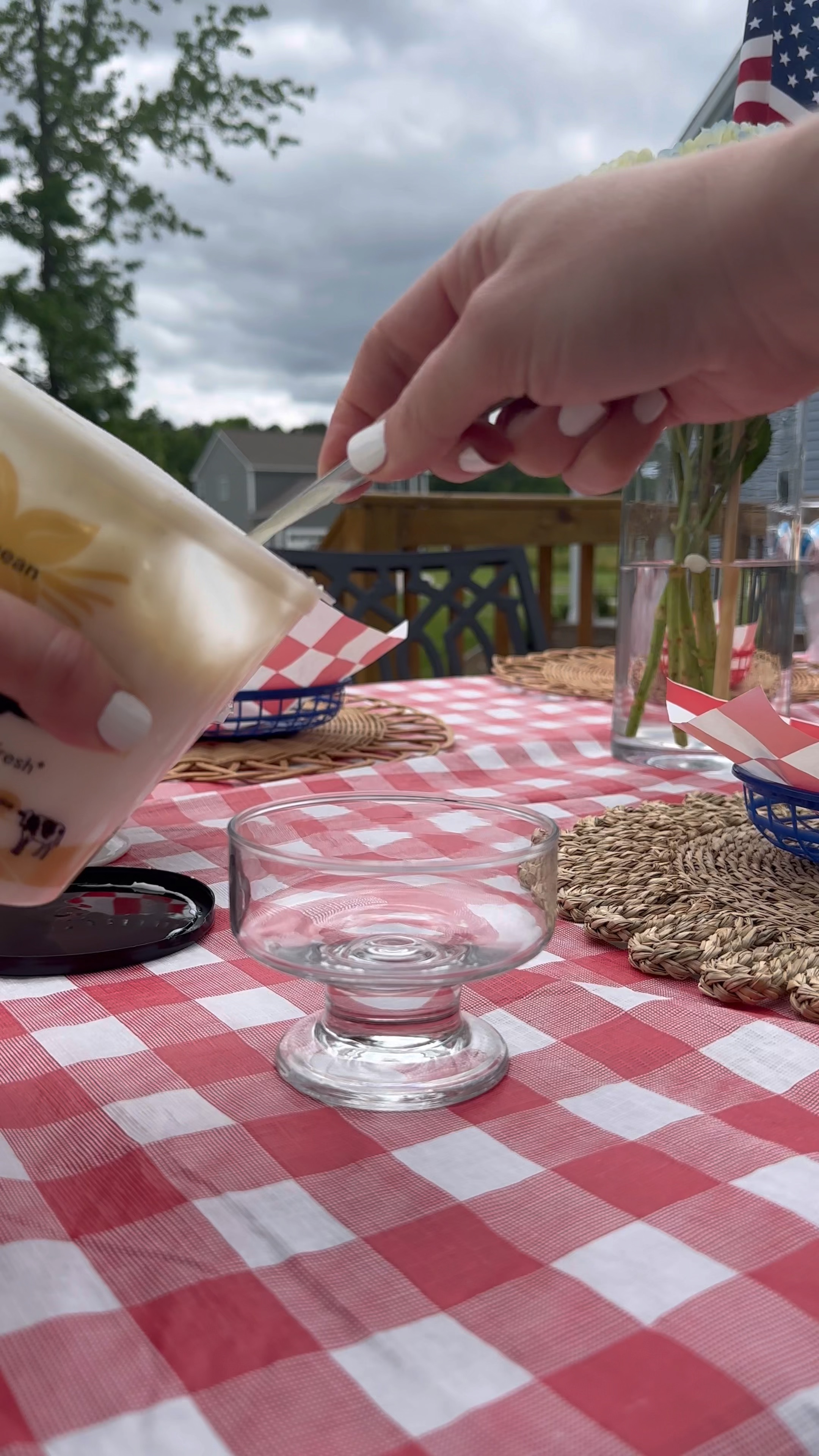 Red, white and blue Yogurt parfaits 