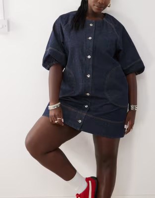 COLLUSION Plus - Overhemdjurk van denim met rinse-wash | ASOS (Global)