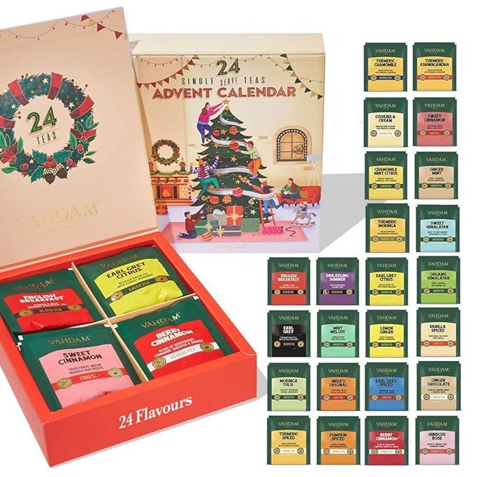 VAHDAM, Advent Calendar 2021 | Christmas Tea Advent Calendar Gift | 24 Varieties of Organic Tea B... | Amazon (US)