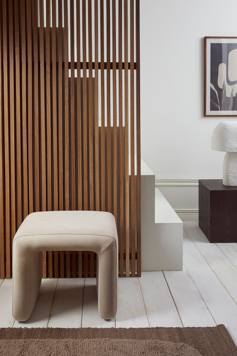 Plush Stool - Light beige - Home All | H&M US | H&M (US + CA)